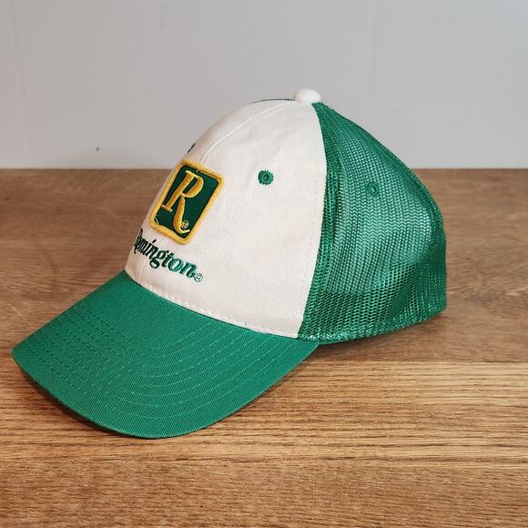 Vtg Remington Patch Green Cap Official Product Trucker Snapback Hat Adjustable - Picture 2 of 5